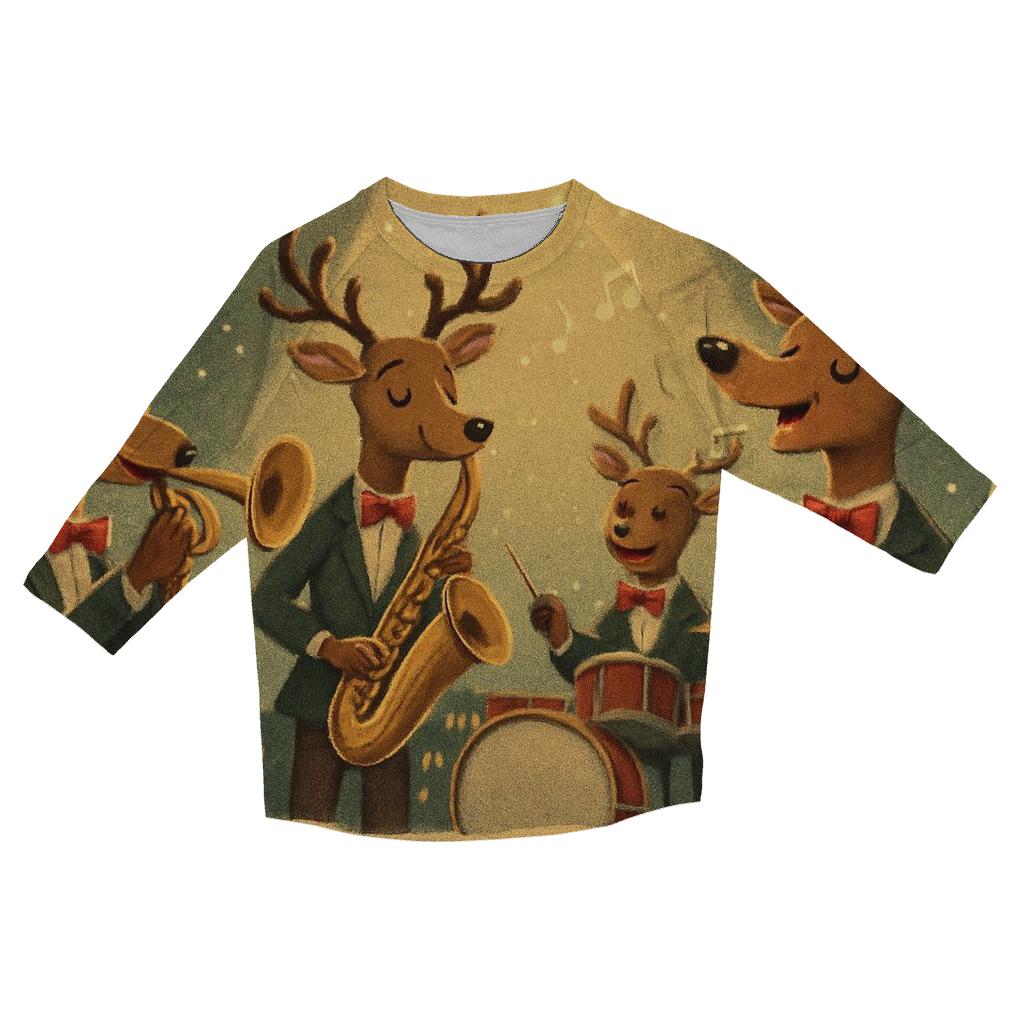 Reindeer Jazz Quartet stylish quarter sleeve tops
