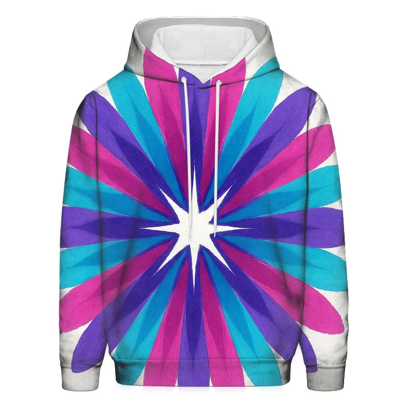 Mandala Sunburst Magenta printed hoodies