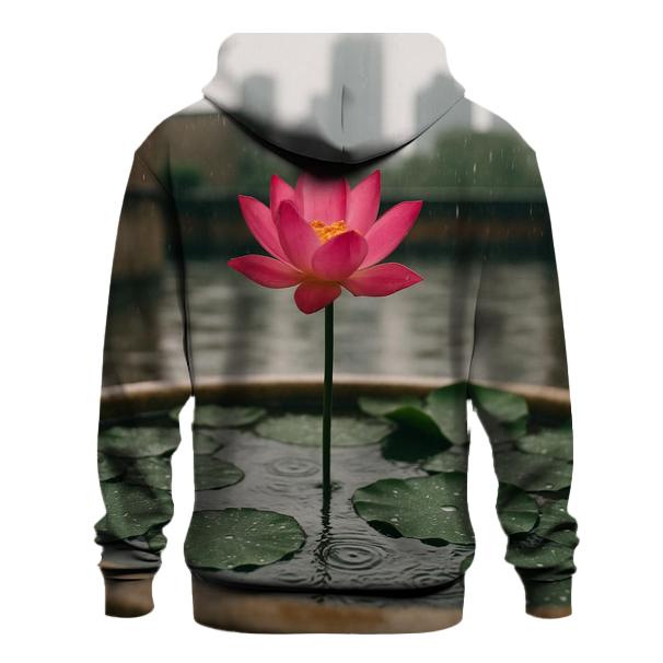 Urban Lotus In Rain pullover hoodies