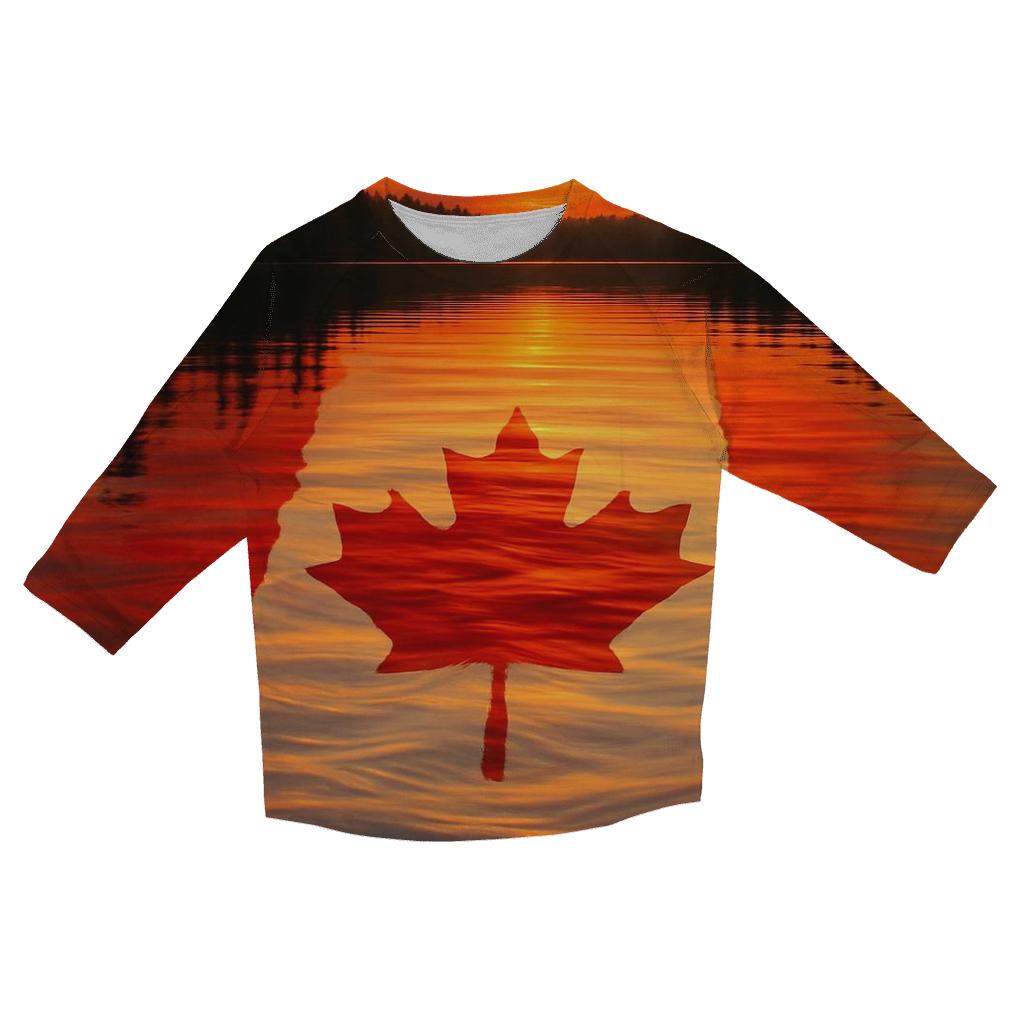 Maple Reflection fashion 3/4 sleeve shirts