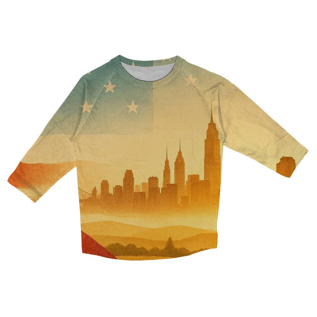 Skyline Stripes Horizon trendy 3/4 sleeve tops