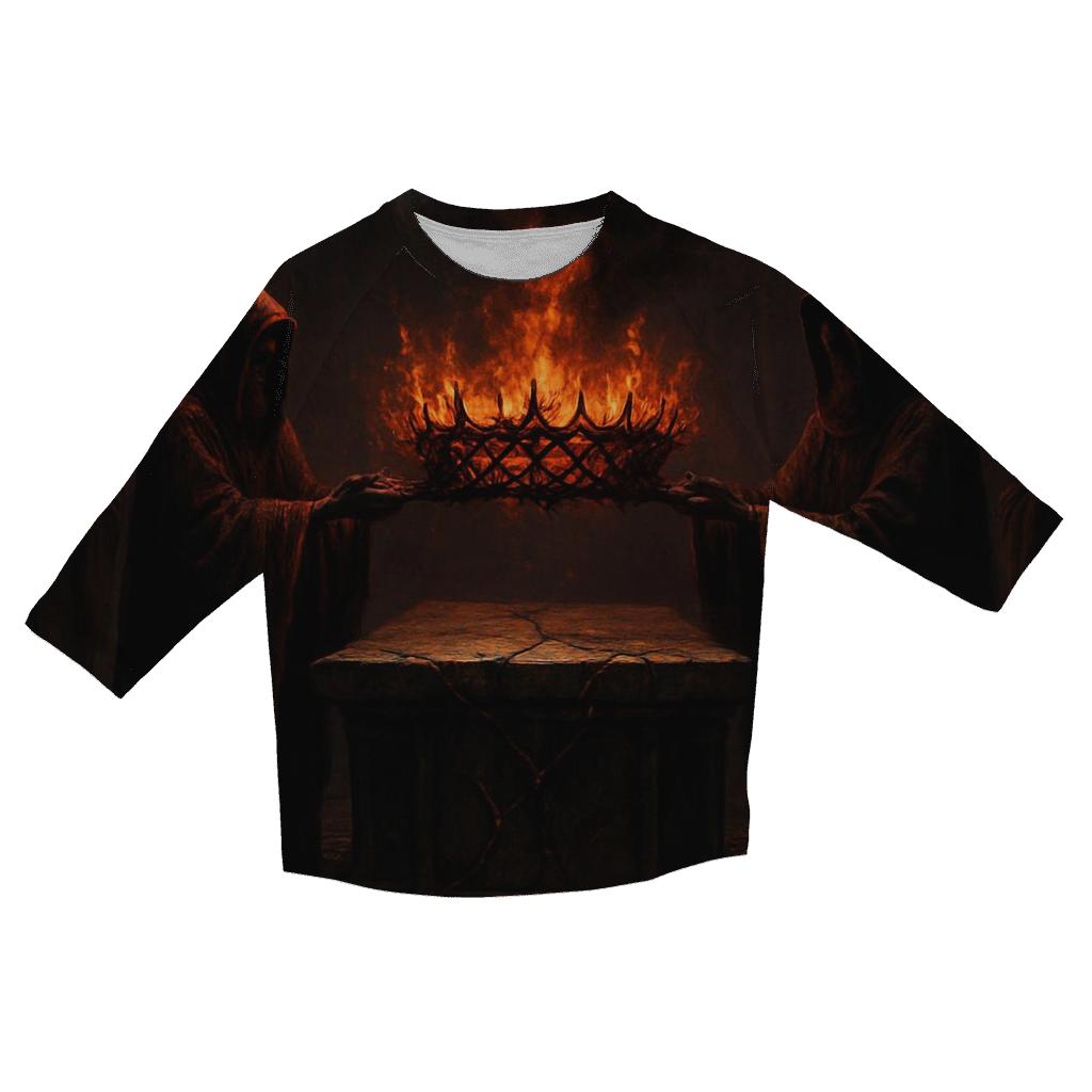 Crown Of Cinder Saints printed three quarter sleeve shirts