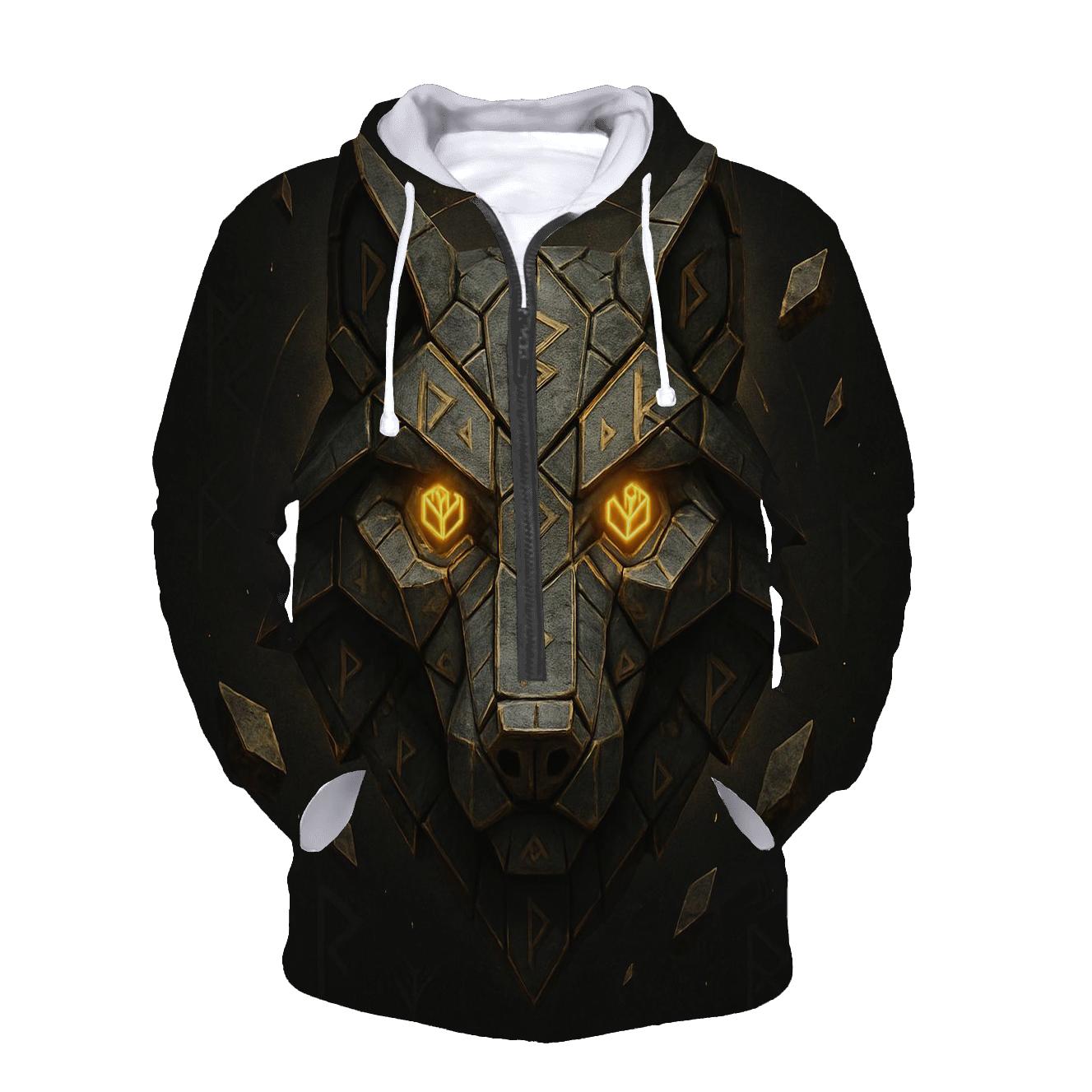 Geo Rune Wolf lightweight hoodies