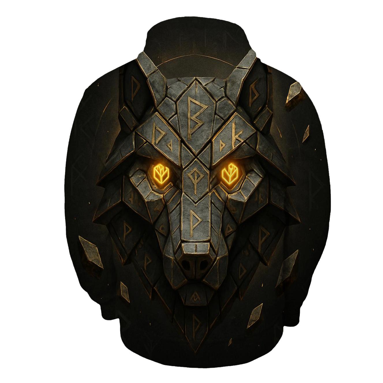 Geo Rune Wolf lightweight hoodies