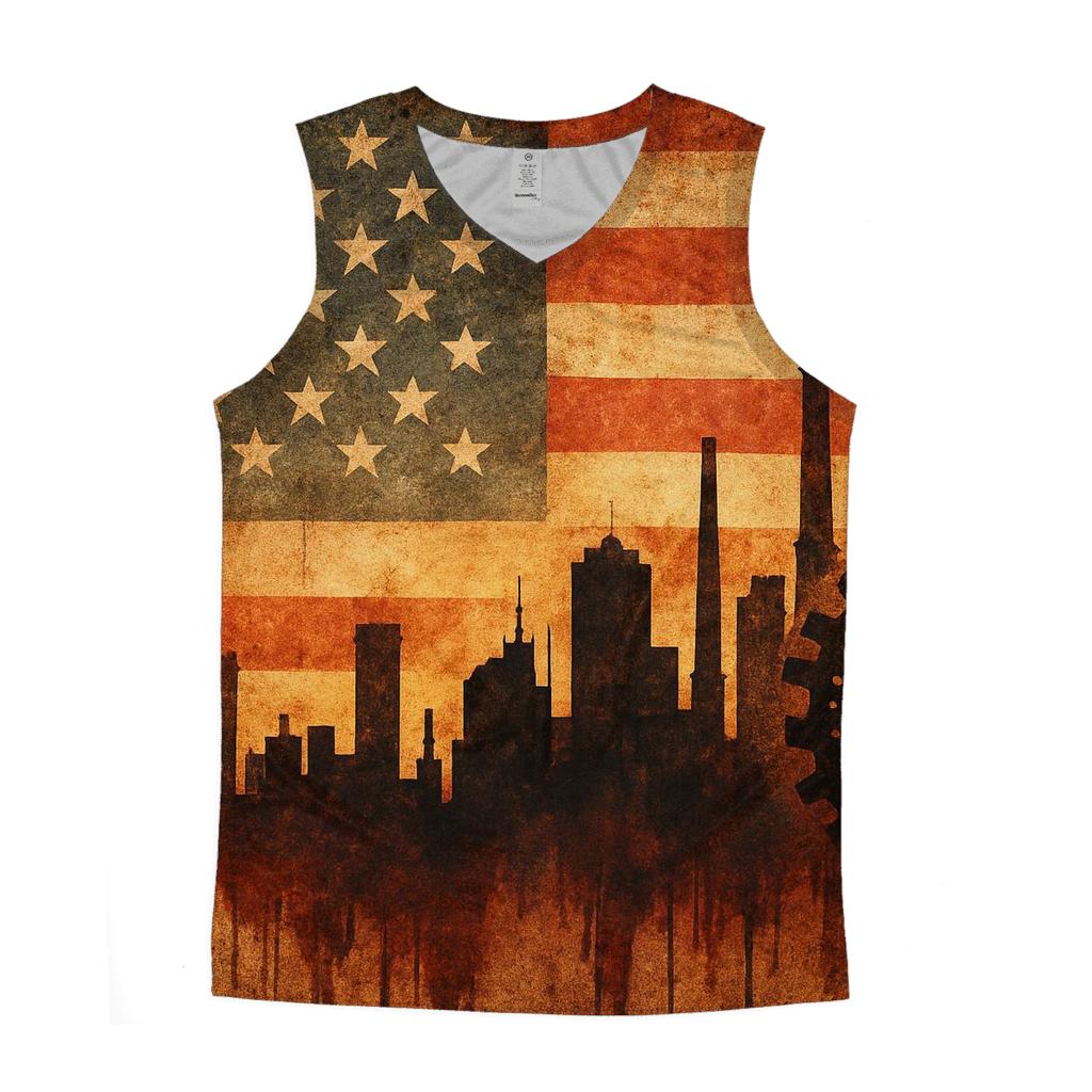 Industrial Stars And Stripes casual summer tank tops
