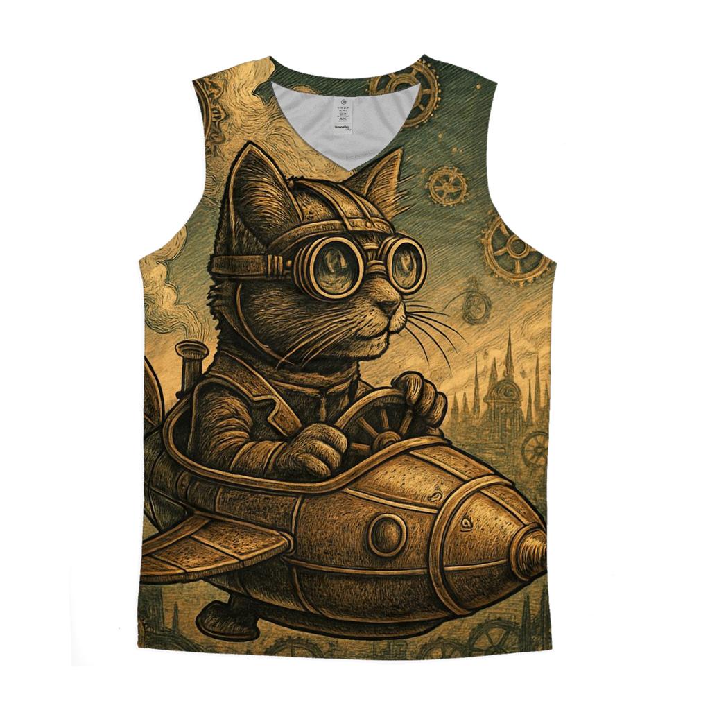 Clockwork Explorer Cat trendy fitted tank tops