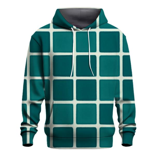 Itajime Teal Grid graphic hoodies