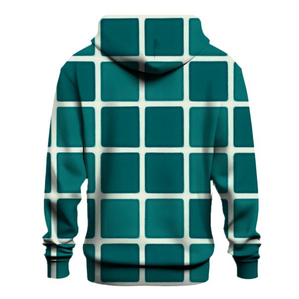 Itajime Teal Grid graphic hoodies