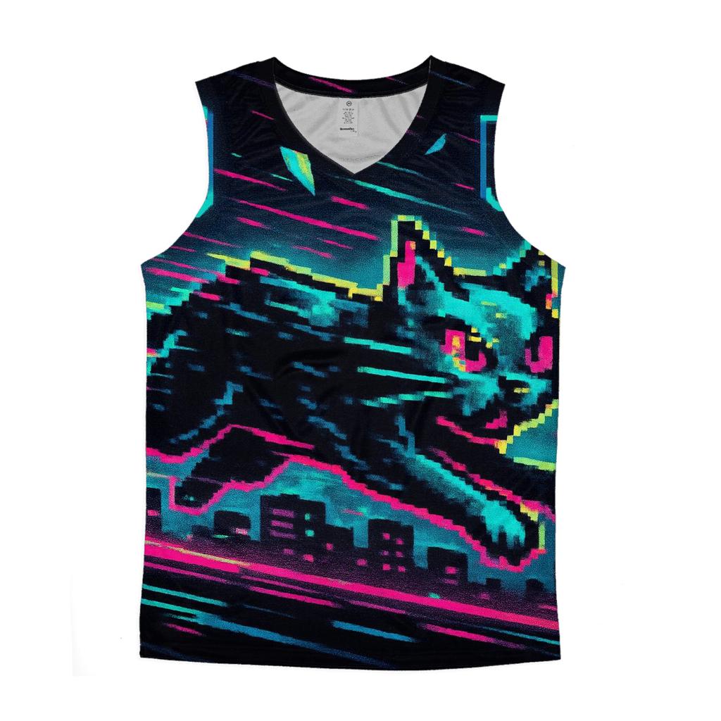 Arcade Runner Cat trendy fitted tank tops