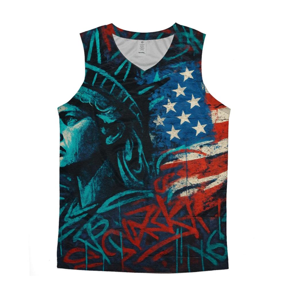 Graffiti Liberty Wave stylish racerback tanks