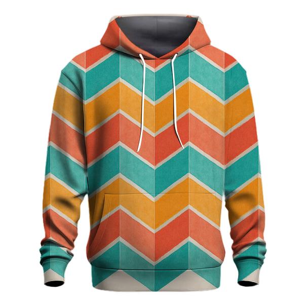 Coral Chevron Accordion zip-up hoodies