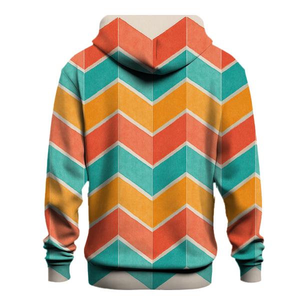 Coral Chevron Accordion zip-up hoodies