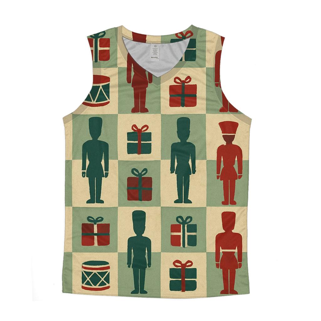 Toy Soldier Grid On Colored Background trendy fitted tank tops