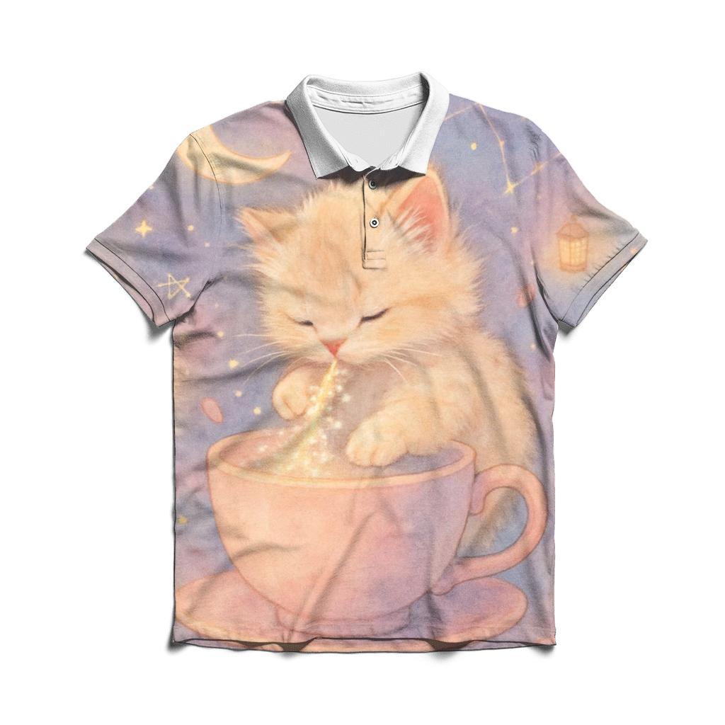 Starlit Tea Kitten stylish collar polo tees