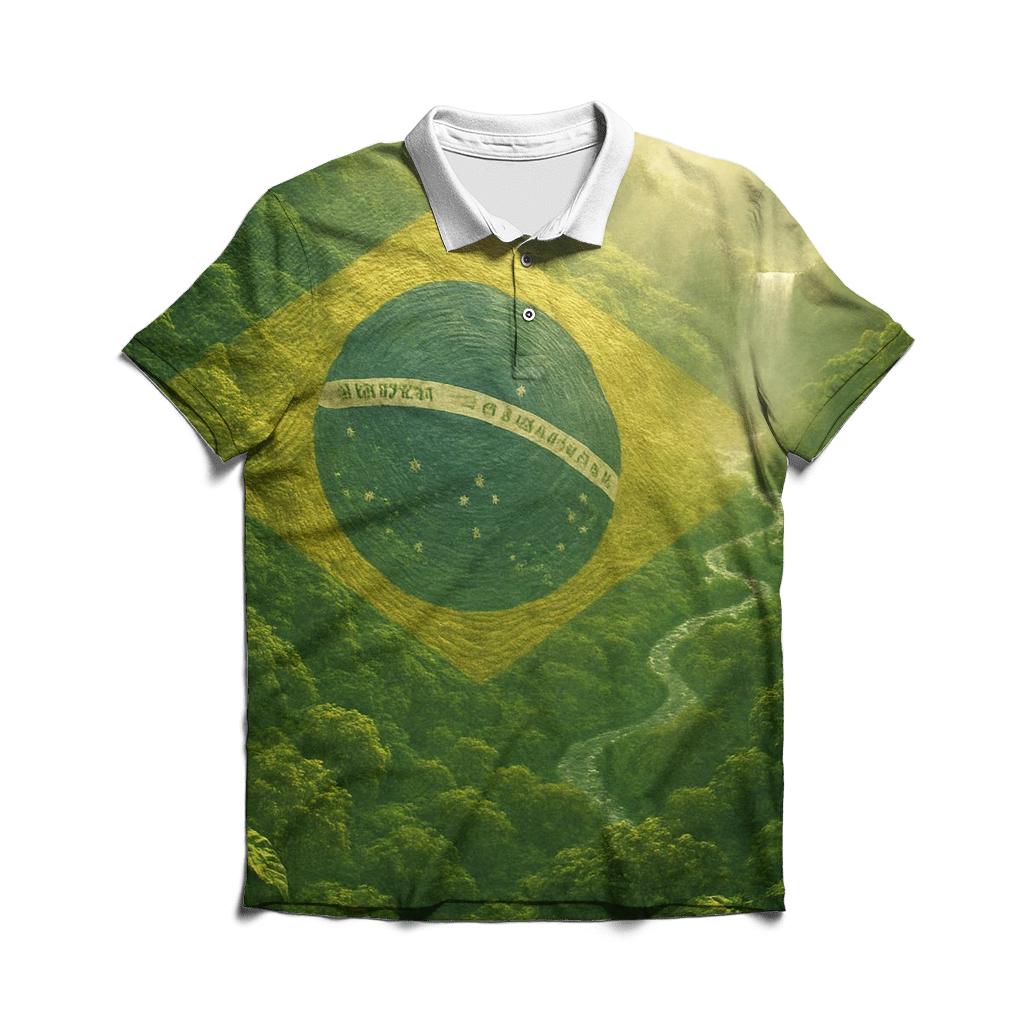 Amazonian Canopy Banner embroidered polo tops