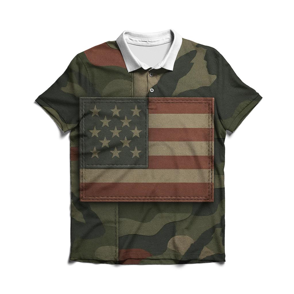 Camouflage Honor Banner designer slim fit polos