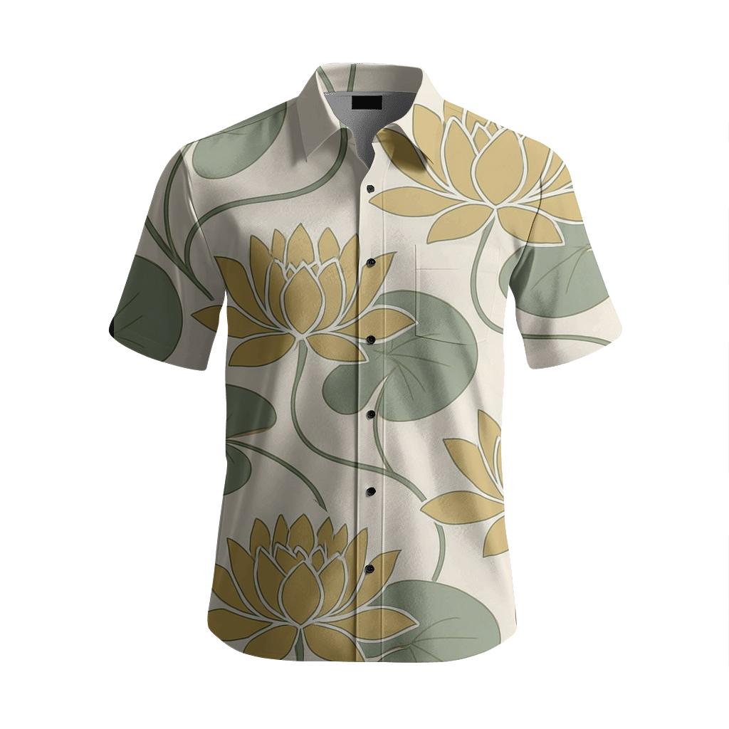 Art Nouveau Water Lily Pattern premium embroidered apparel