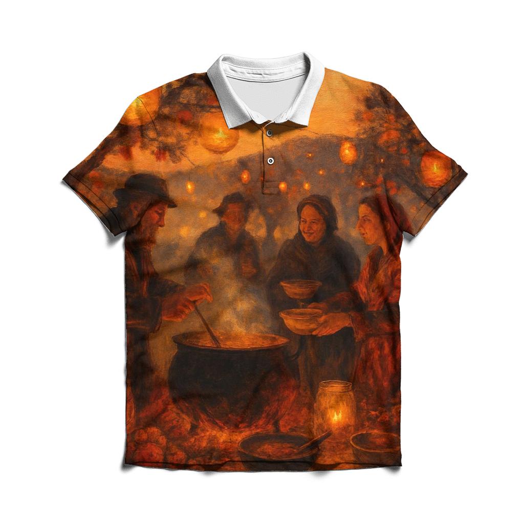 Lantern Festival At The Orchard premium cotton polo shirts