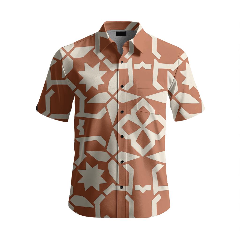 Terracotta Moroccan Zellige Tile branded embroidered shirts