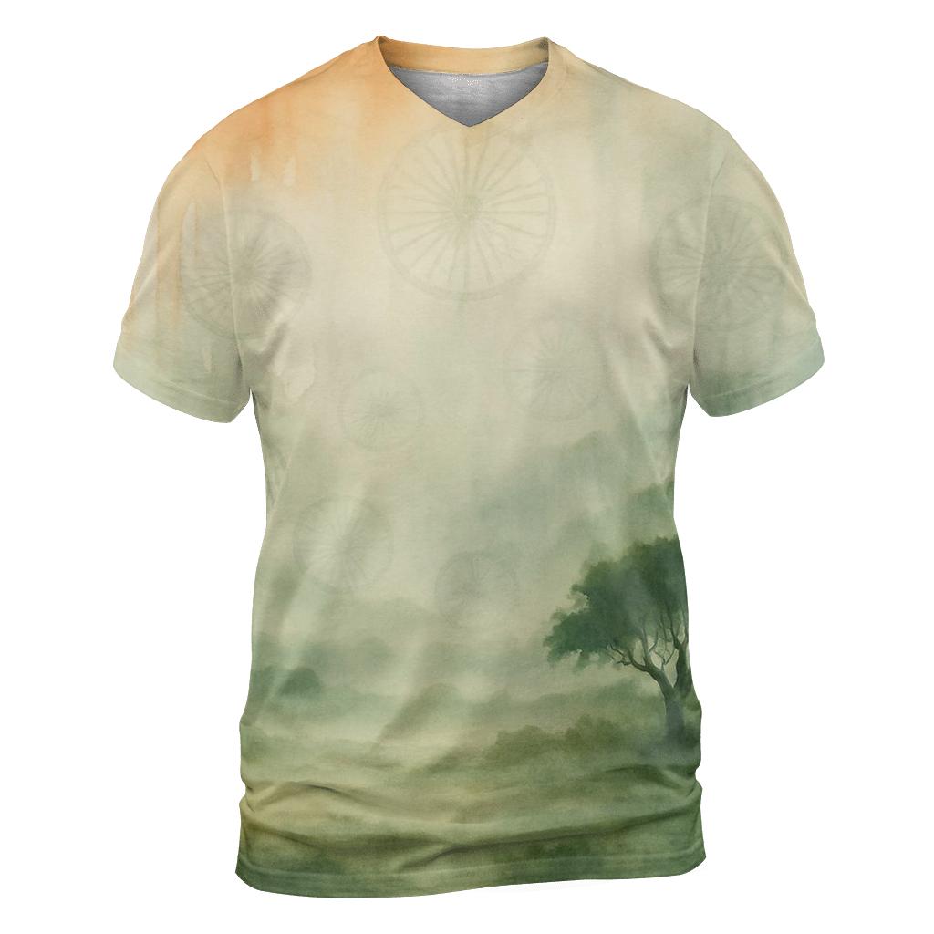 Monsoon Watercolor Saffron custom all-over print shirts