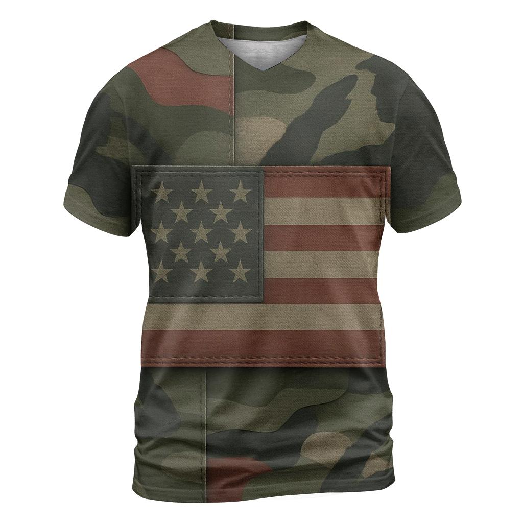 Camouflage Honor Banner creative print fashion shirts
