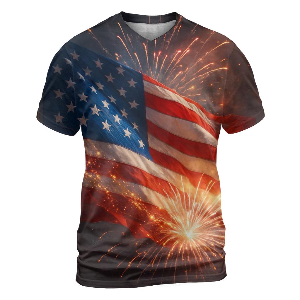 Firework Ribbon Standard creative print fashion shirts