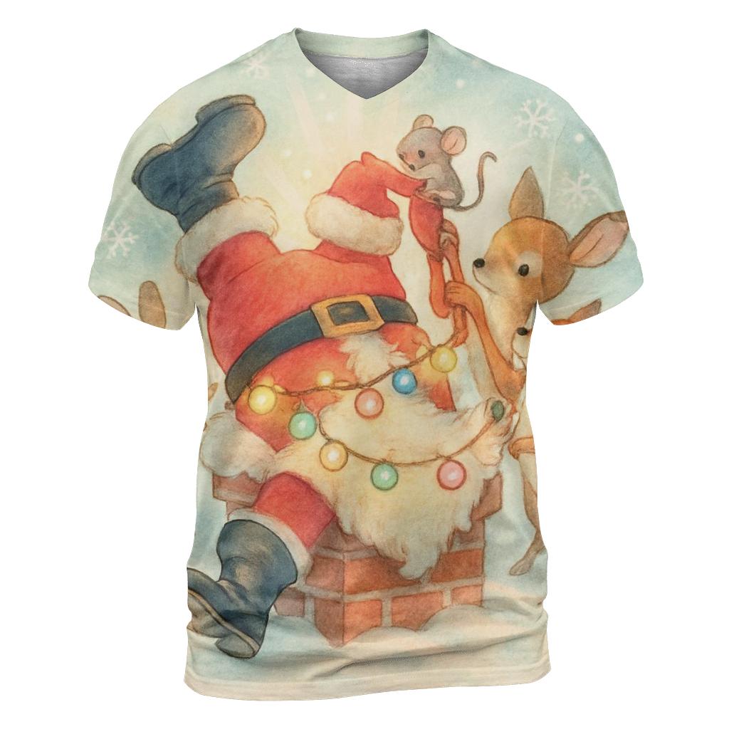 Santa Stuck Surprise designer pattern shirts
