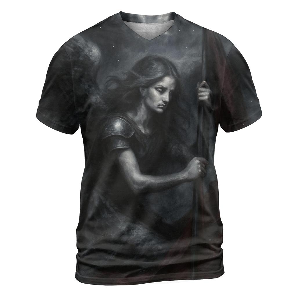 Voidborn Valkyrie vibrant all-over design tees