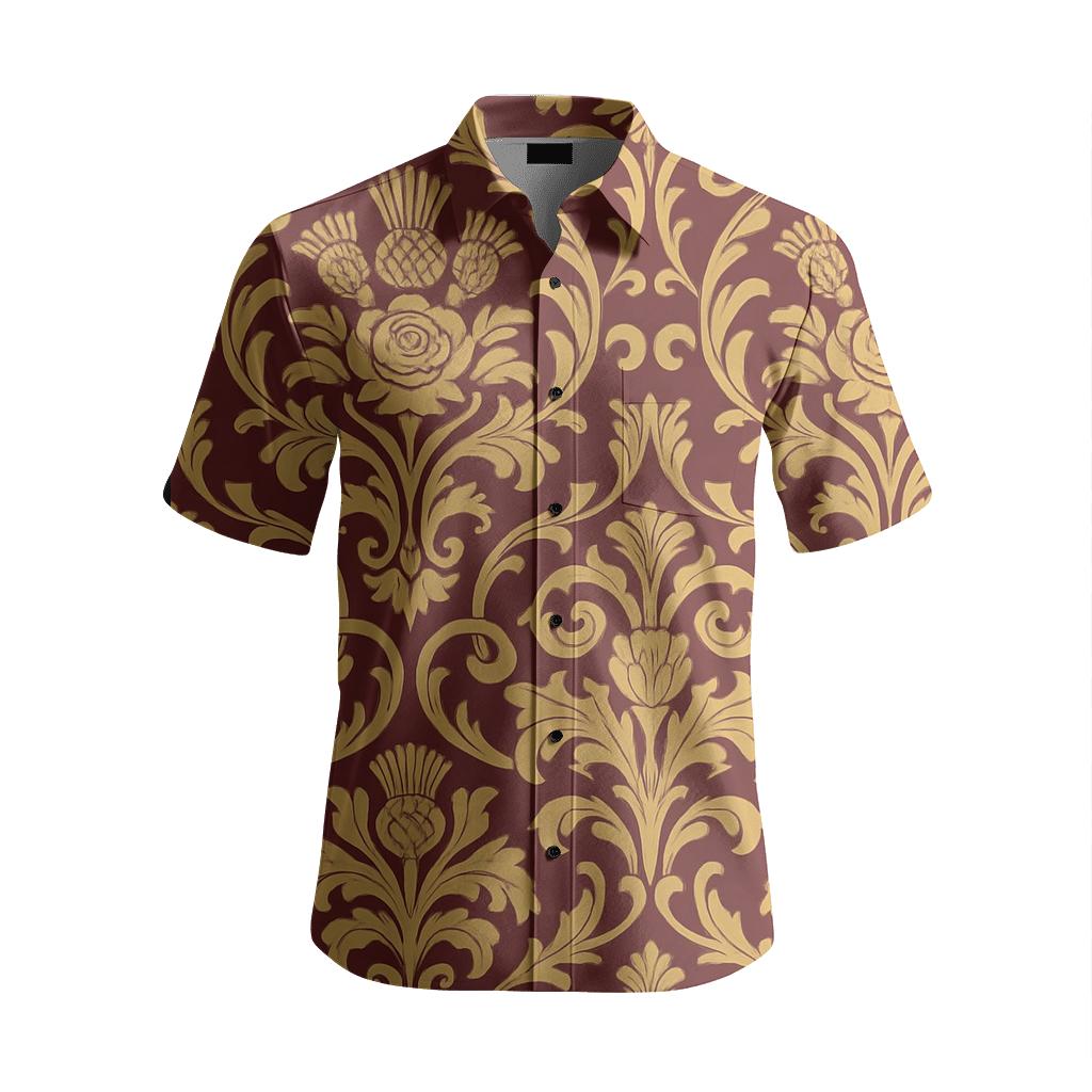 Victorian Damask In Burgundy And Gold personalized embroidery shirts