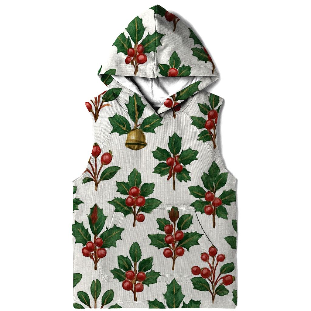 Red Mistletoe Chevron On White Background hoodie designs