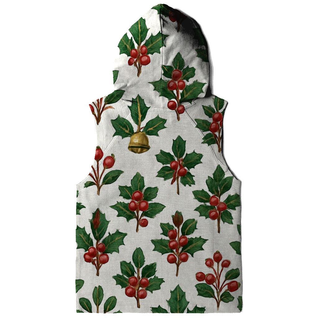 Red Mistletoe Chevron On White Background hoodie designs