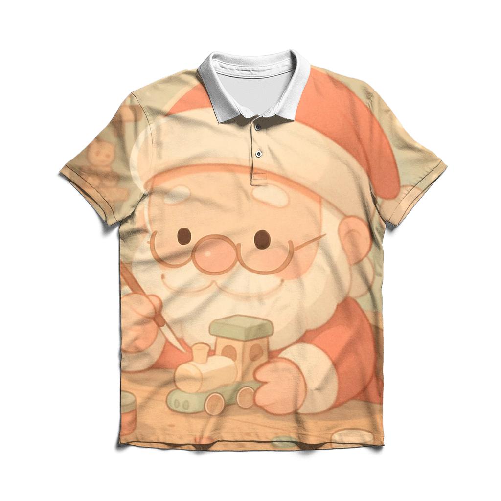 Chibi Toymaker Santa premium cotton polo shirts