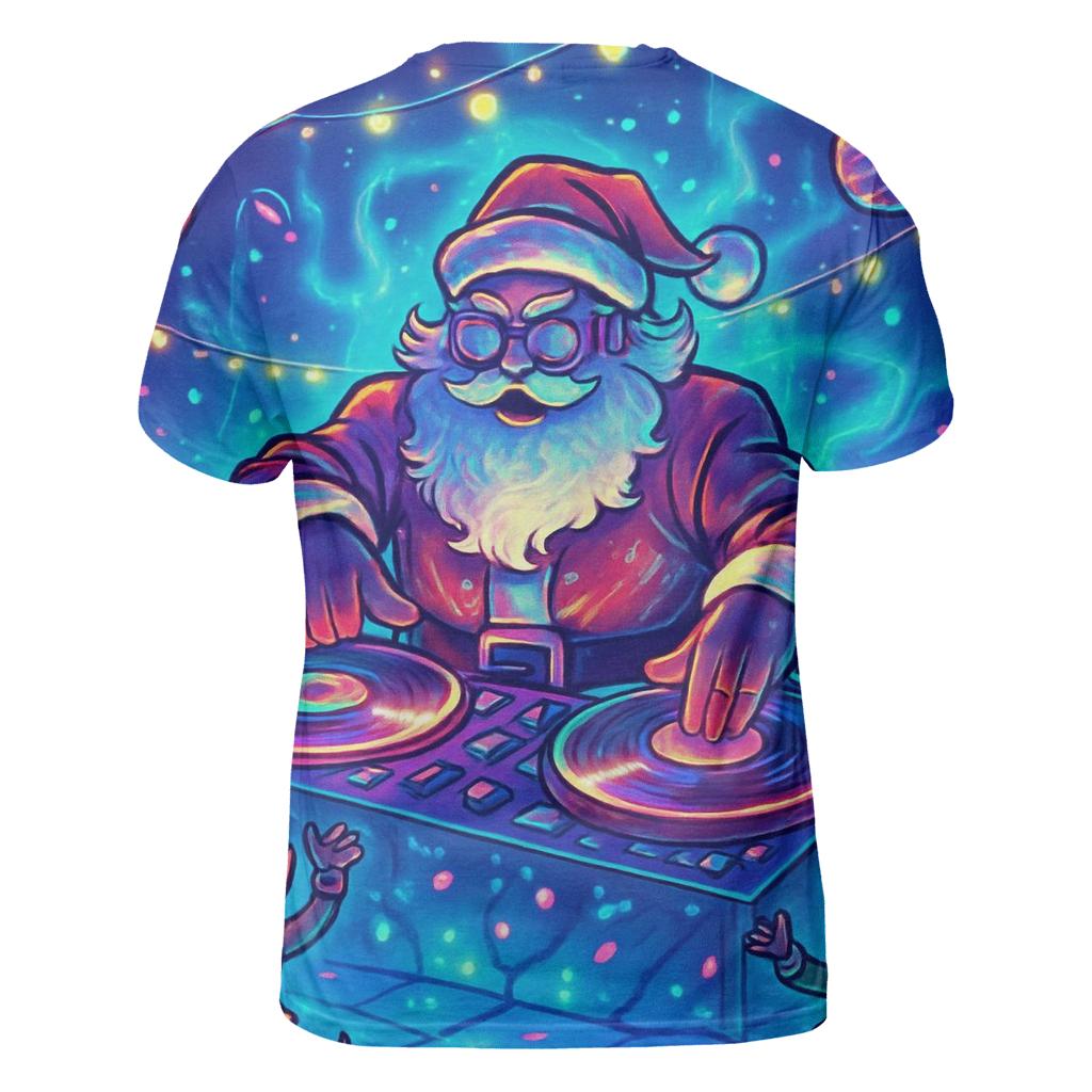 DJ Claus Midnight Rave artistic all-over print tops