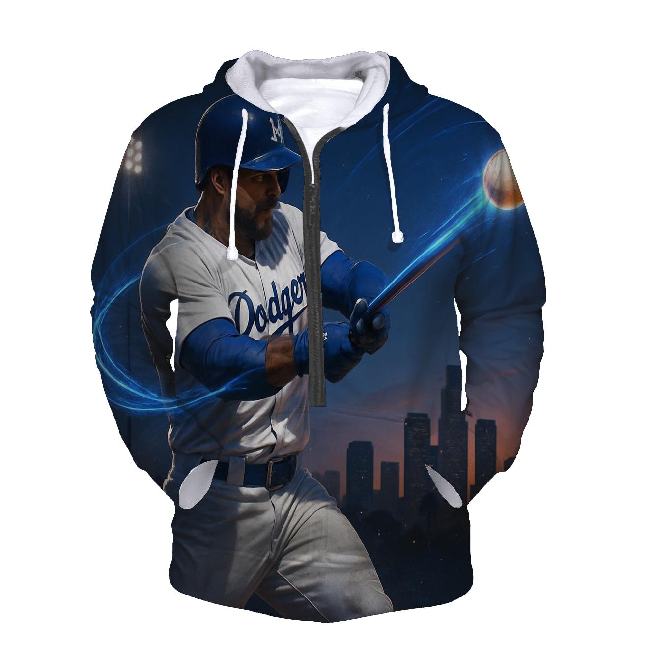 Blue Lightning Swing zip-up hoodies