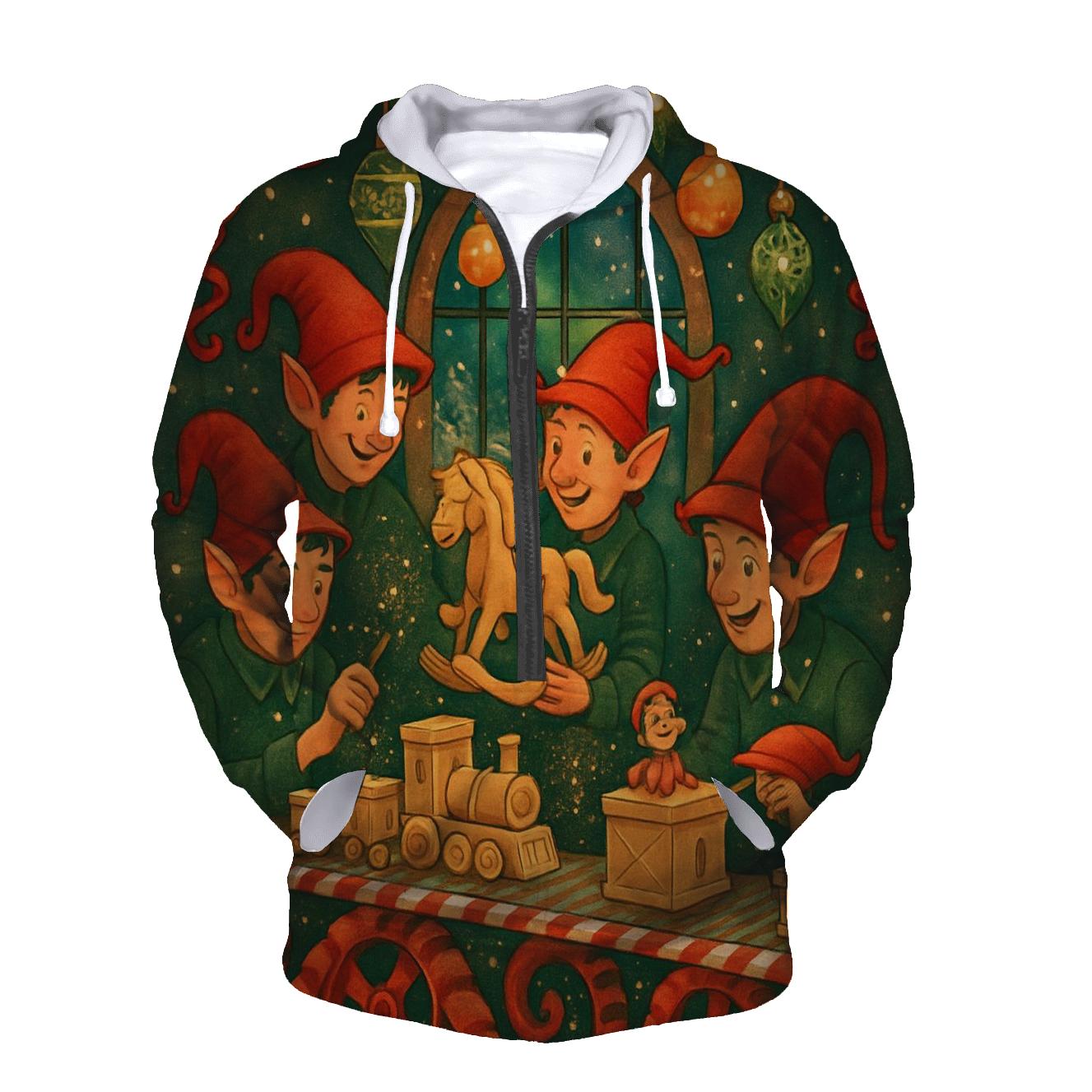 Elf Workshop Assembly Line premium hoodies