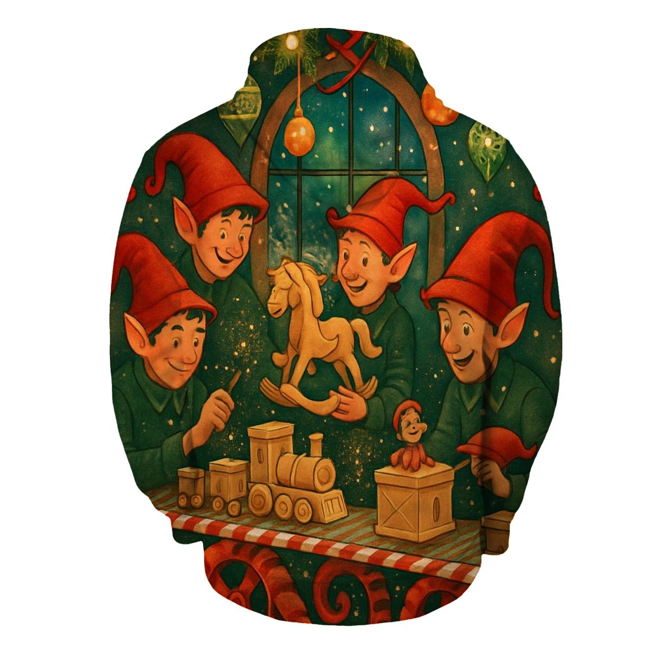 Elf Workshop Assembly Line premium hoodies