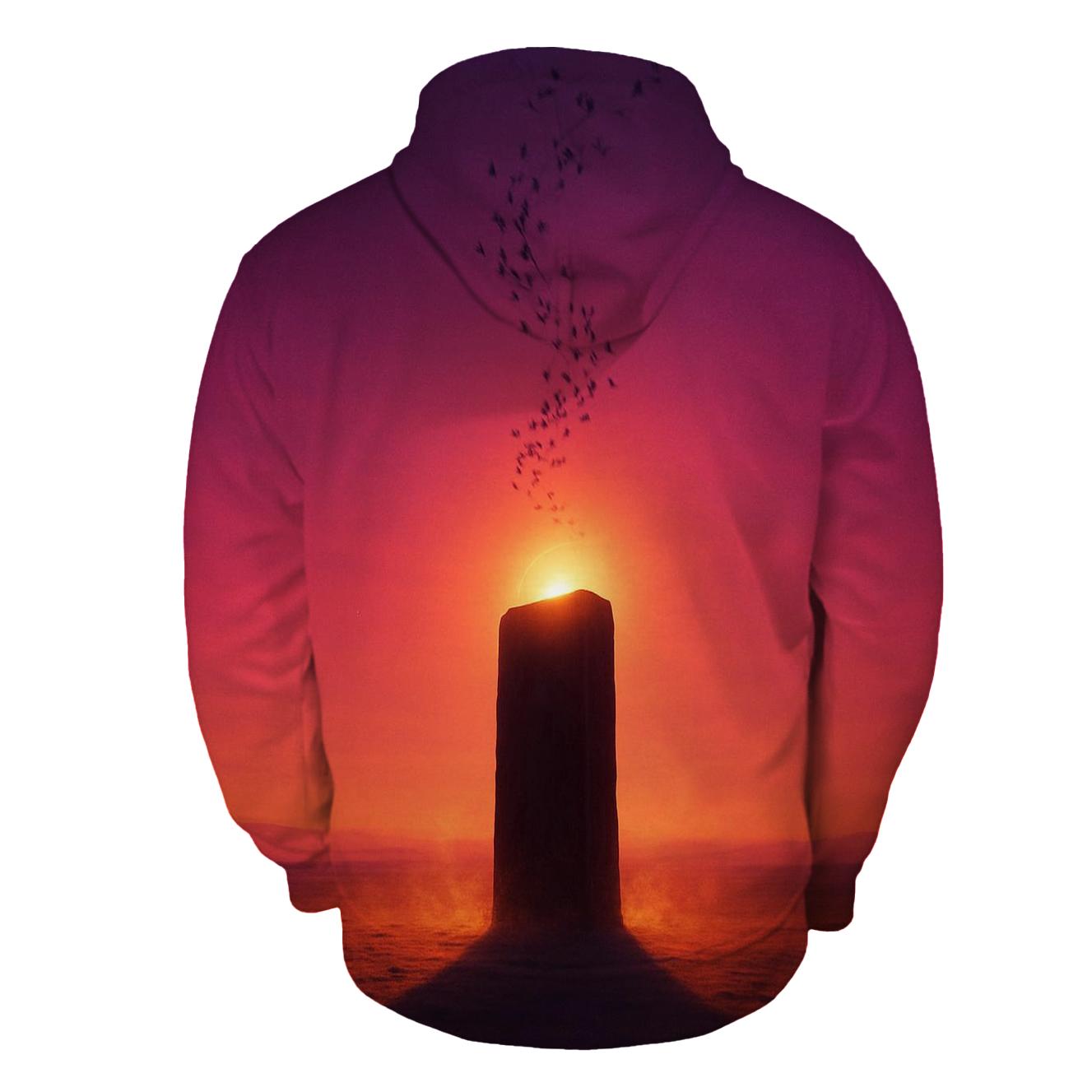 Crimson Monolith Sunset zip-up hoodies