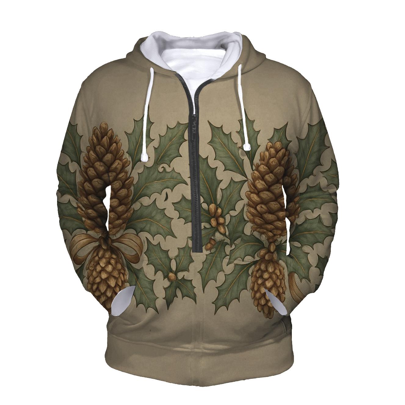Pinecone Border On Neutral Background graphic hoodies