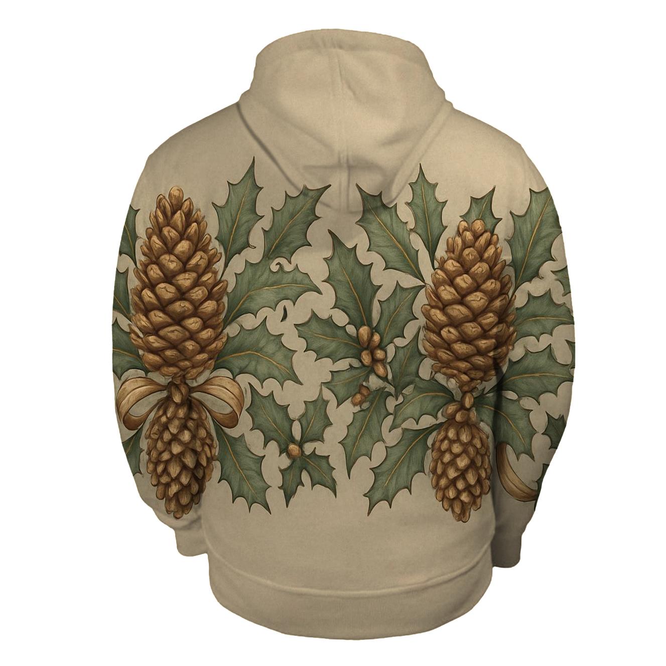 Pinecone Border On Neutral Background graphic hoodies