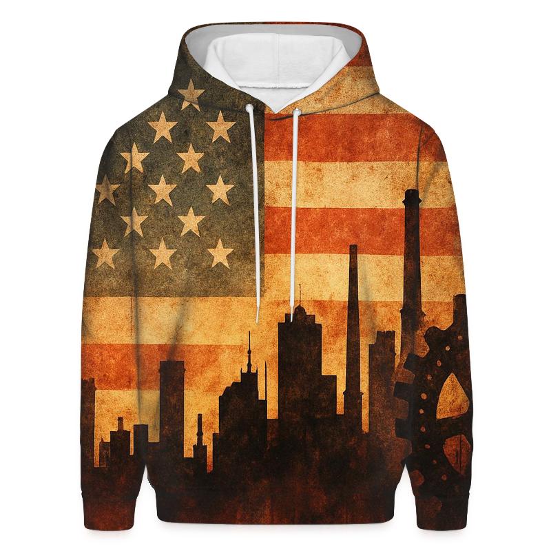 Industrial Stars And Stripes pullover hoodies