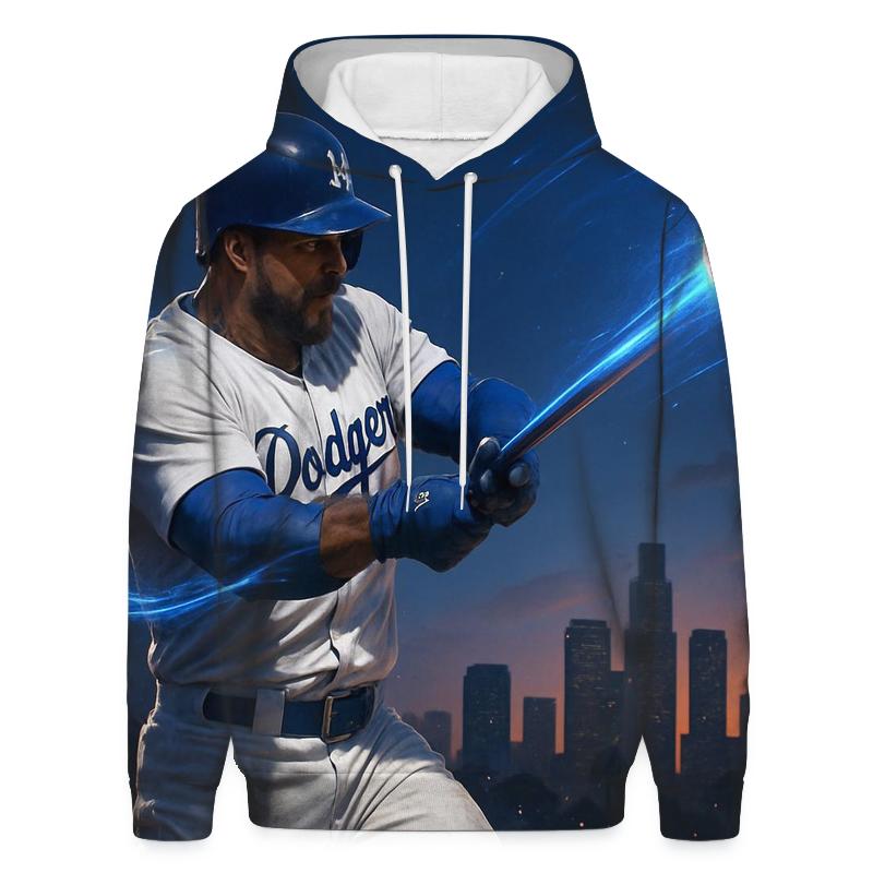 Blue Lightning Swing embroidered hoodies