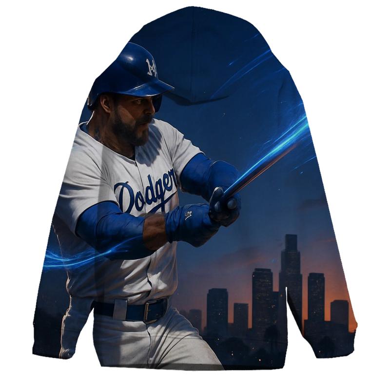 Blue Lightning Swing embroidered hoodies