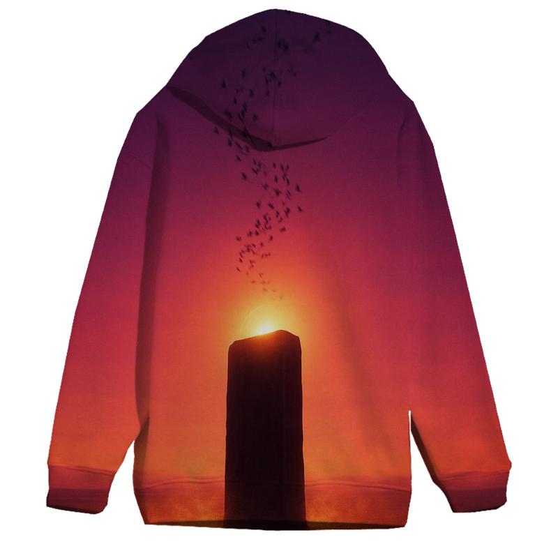 Crimson Monolith Sunset zip-up hoodies