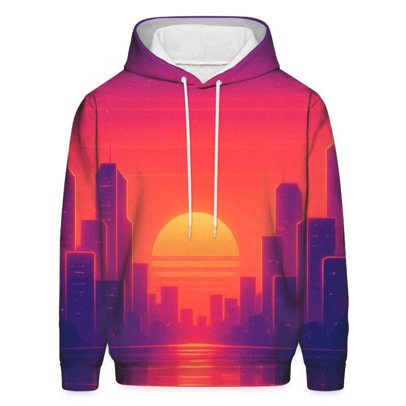 Sunset Circuit Skyline embroidered hoodies
