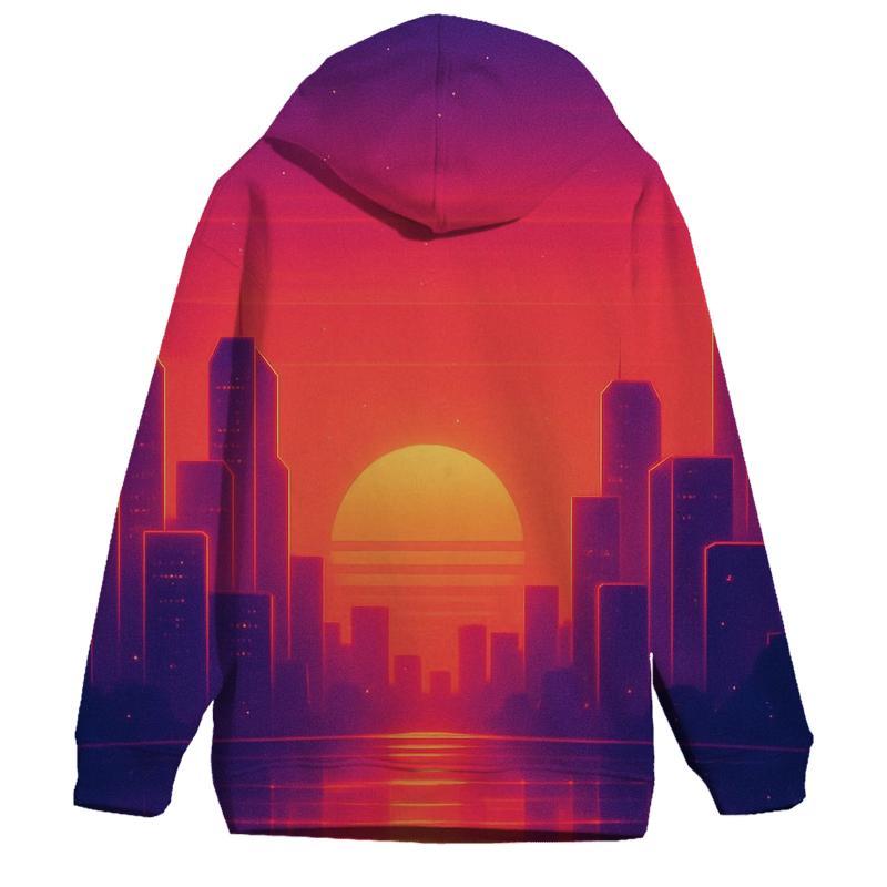 Sunset Circuit Skyline embroidered hoodies