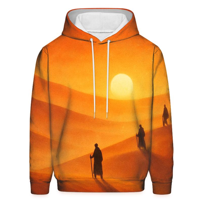 Golden Dune Echoes embroidered hoodies