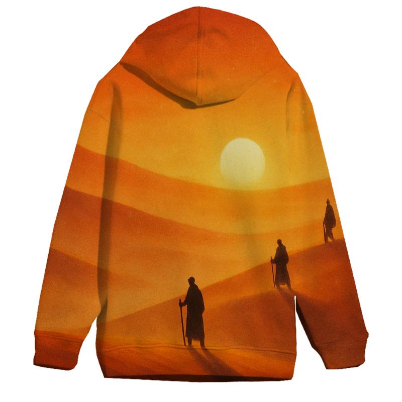 Golden Dune Echoes embroidered hoodies