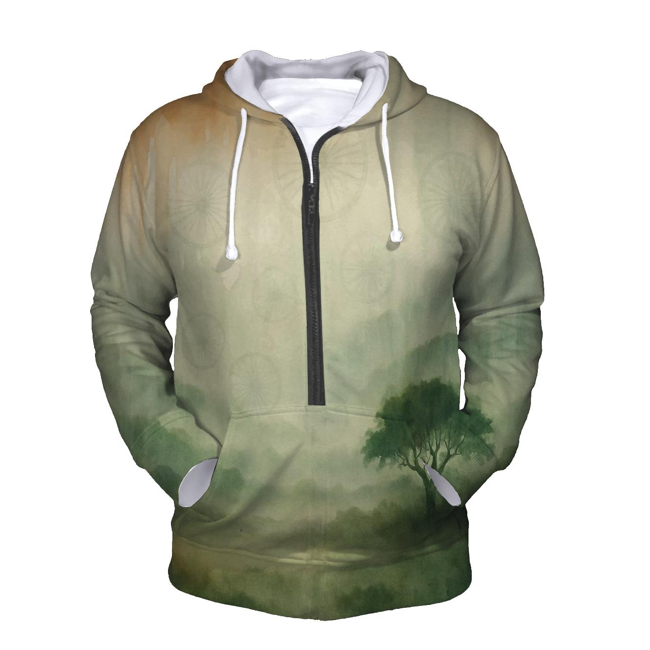 Monsoon Watercolor Saffron zip-up hoodies