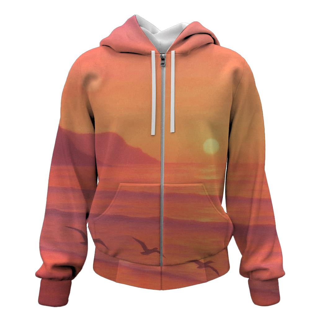 Coral Horizon Drift printed hoodies