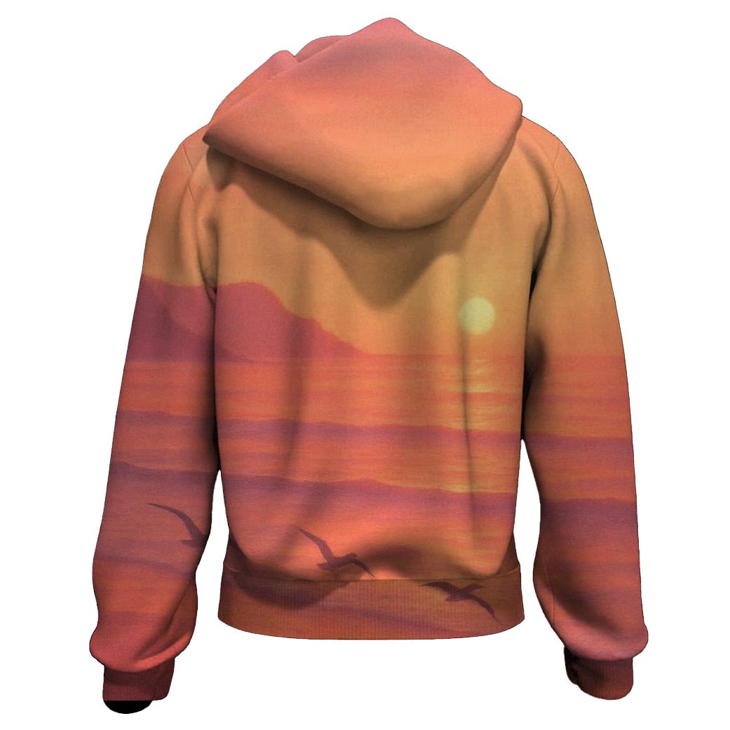 Coral Horizon Drift printed hoodies